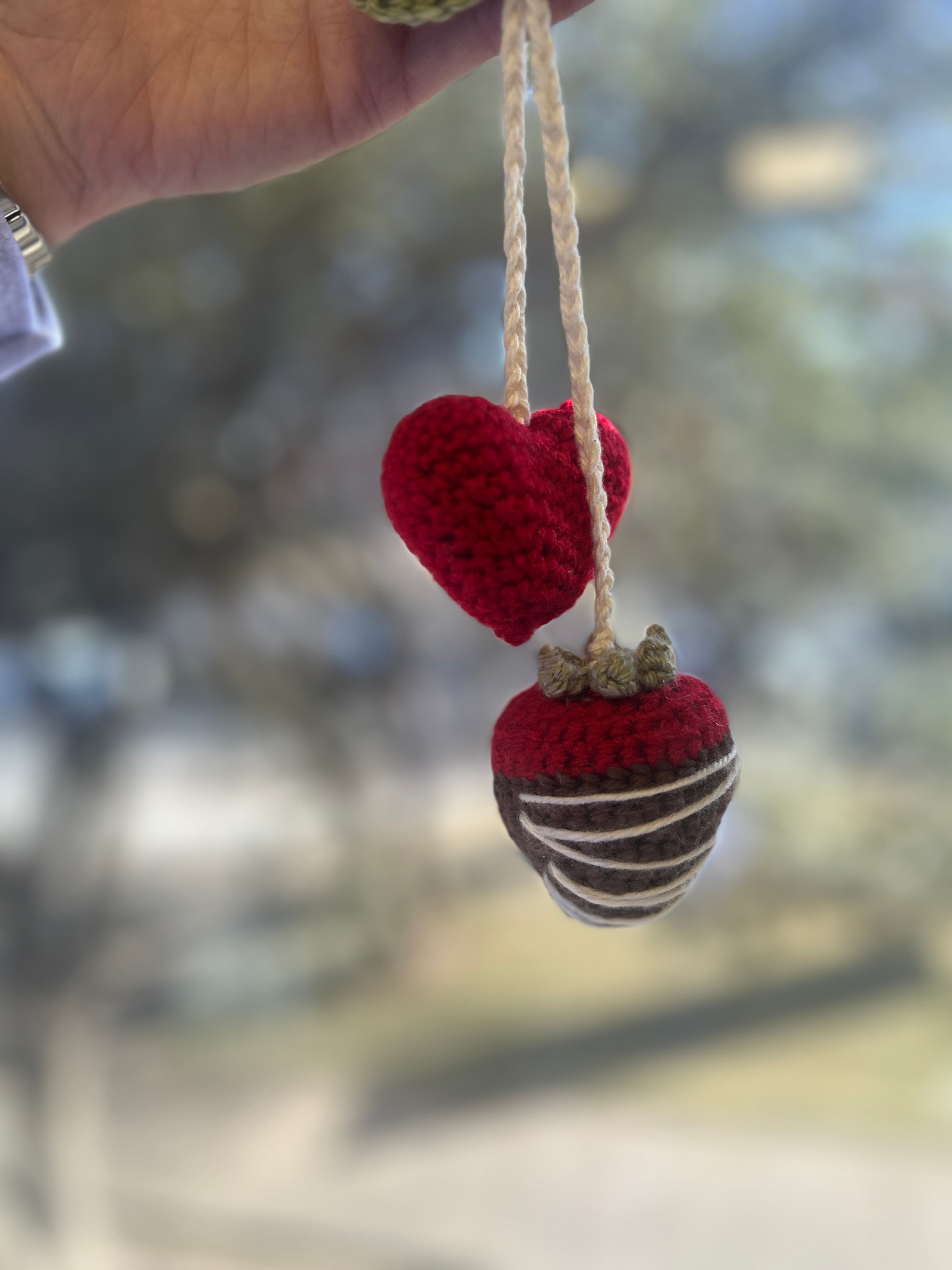 Chocolate Strawberry & Heart Car Hanger