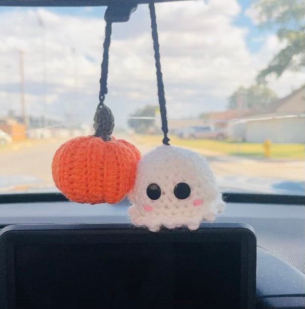 Crochet Pumpkin & Ghost Hanger