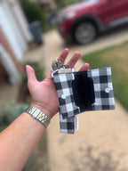 Black and White Fabric Keychain