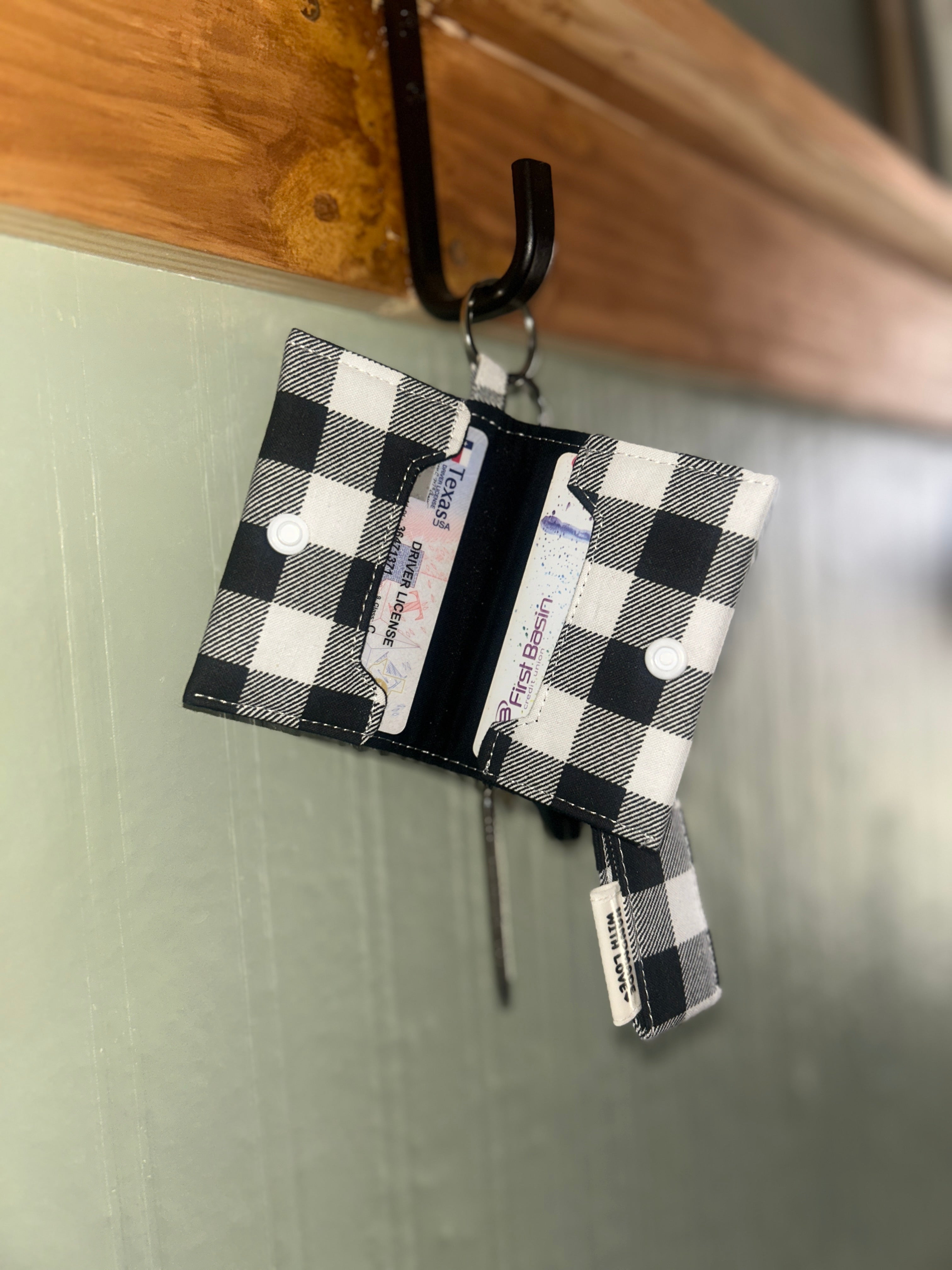 Black and White Fabric Keychain
