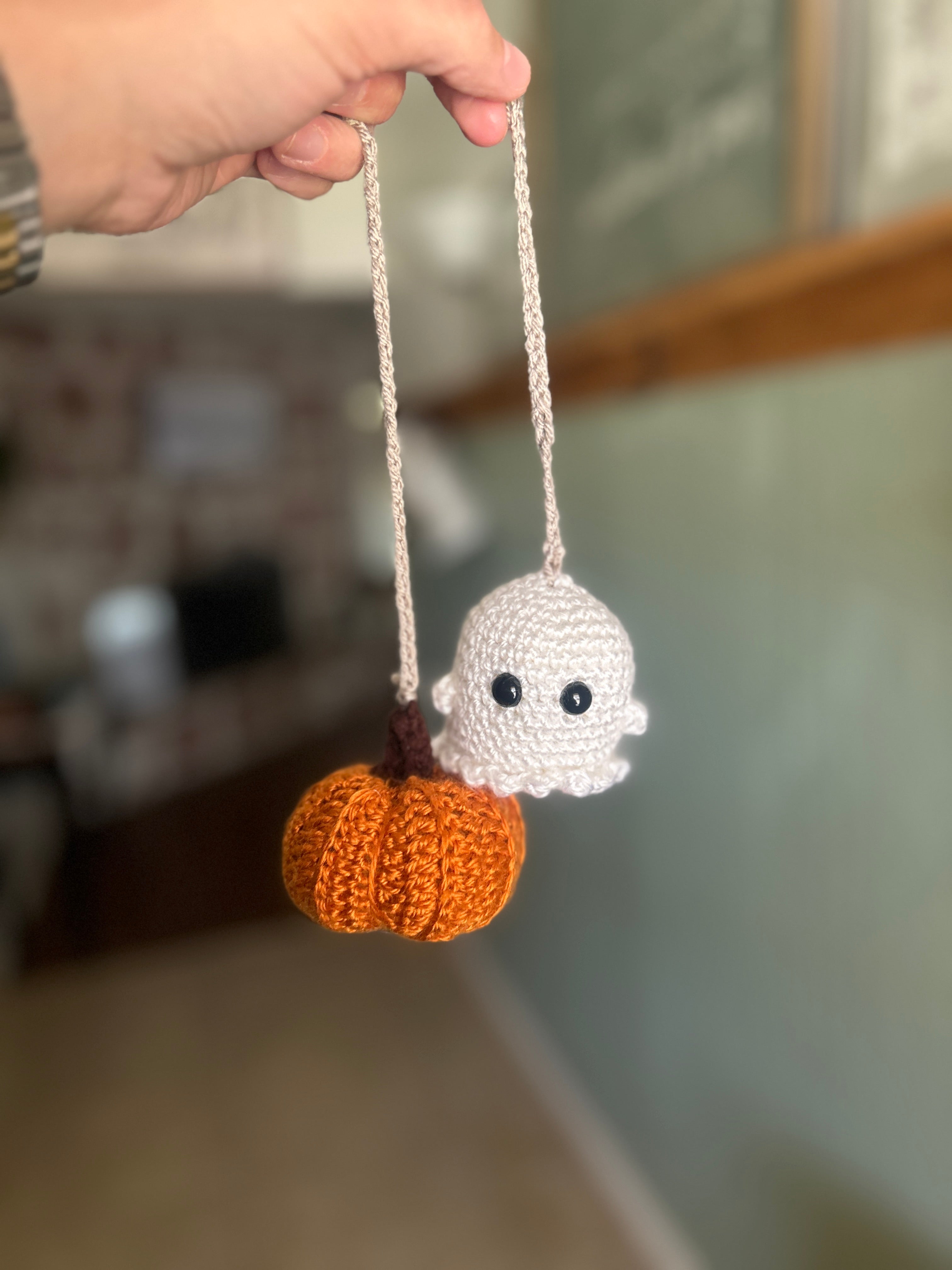 Crochet Pumpkin & Ghost Hanger