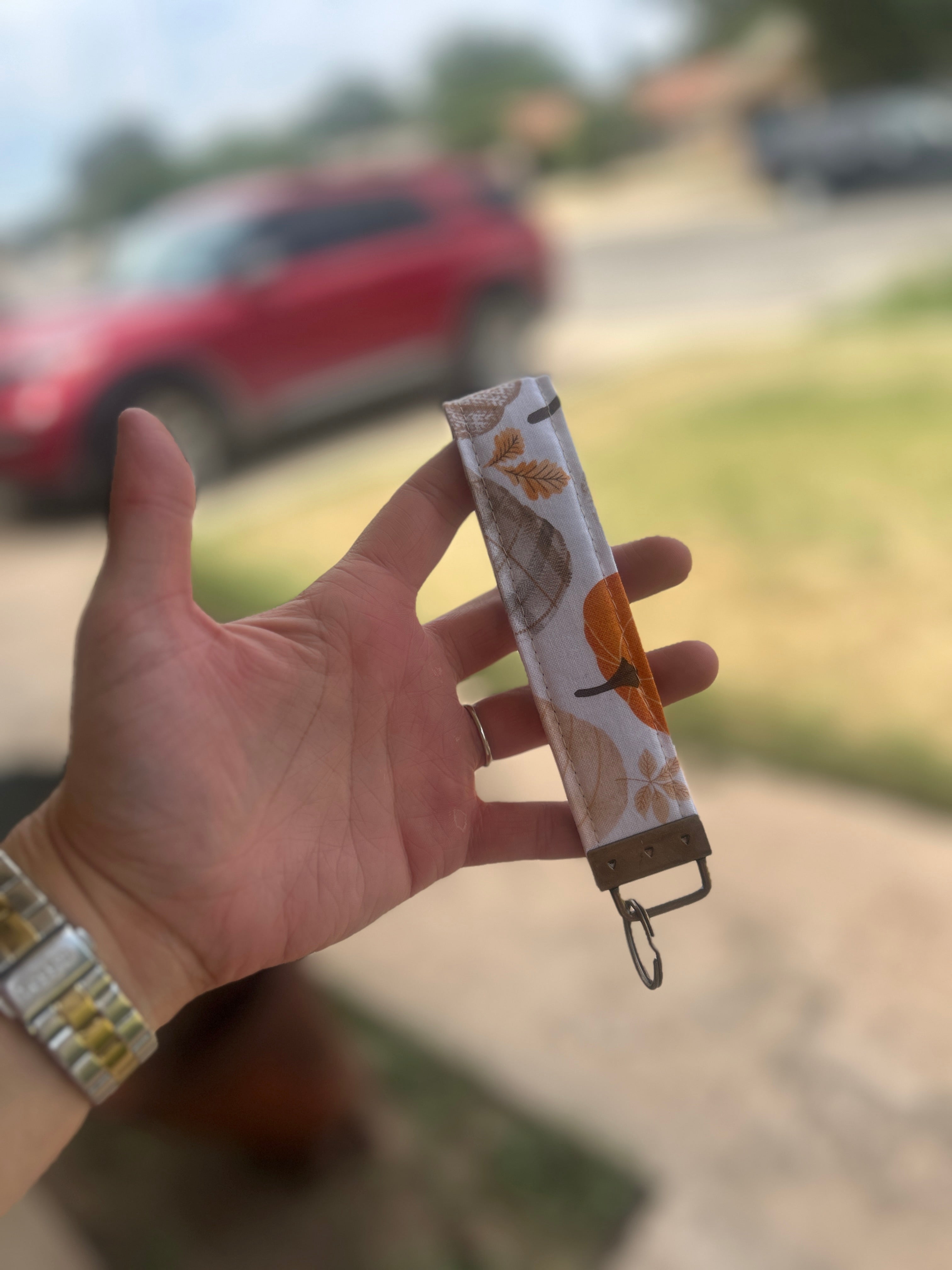 Fabric Pumpkin Keychain