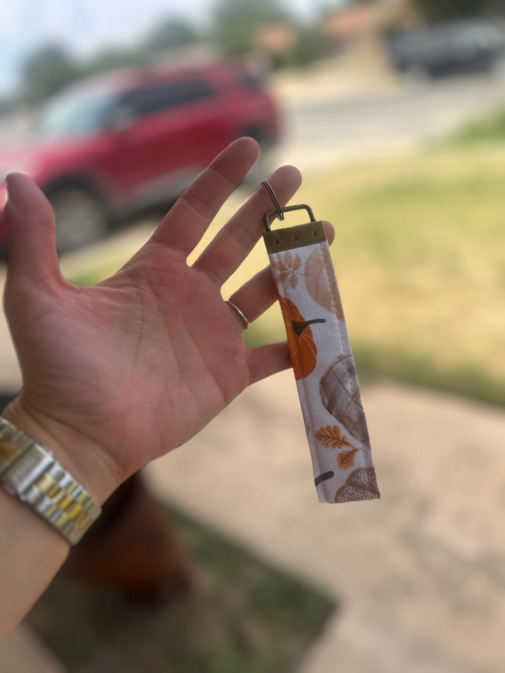 Fabric Pumpkin Keychain