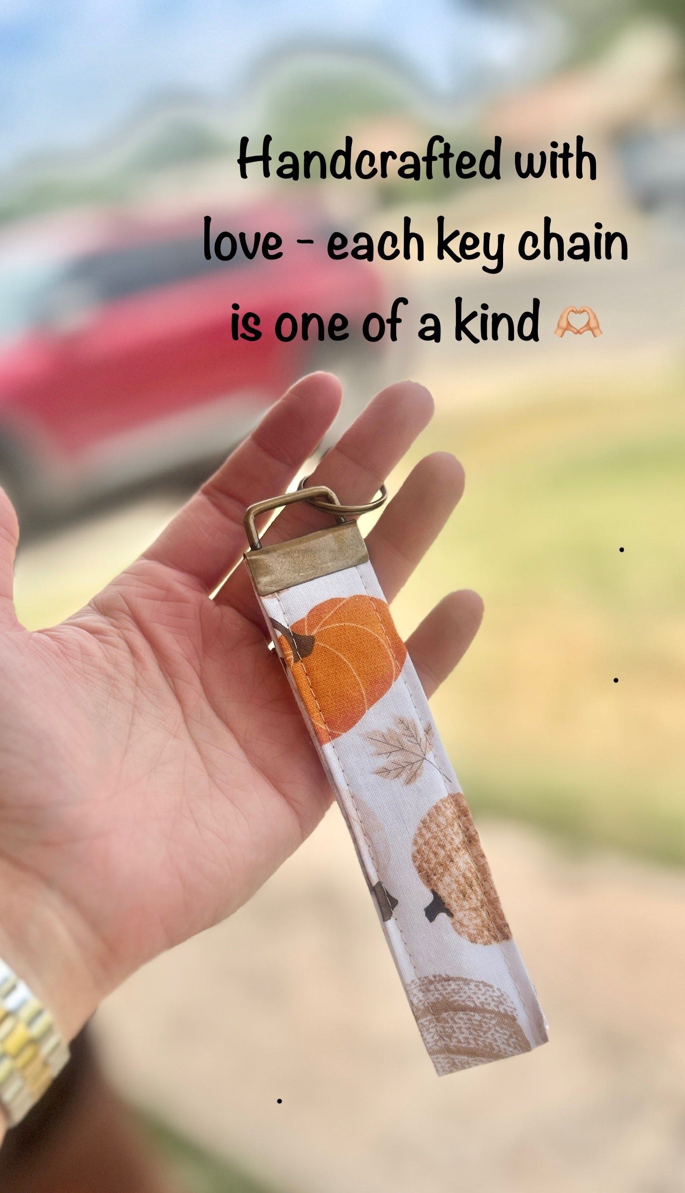 Fabric Pumpkin Keychain