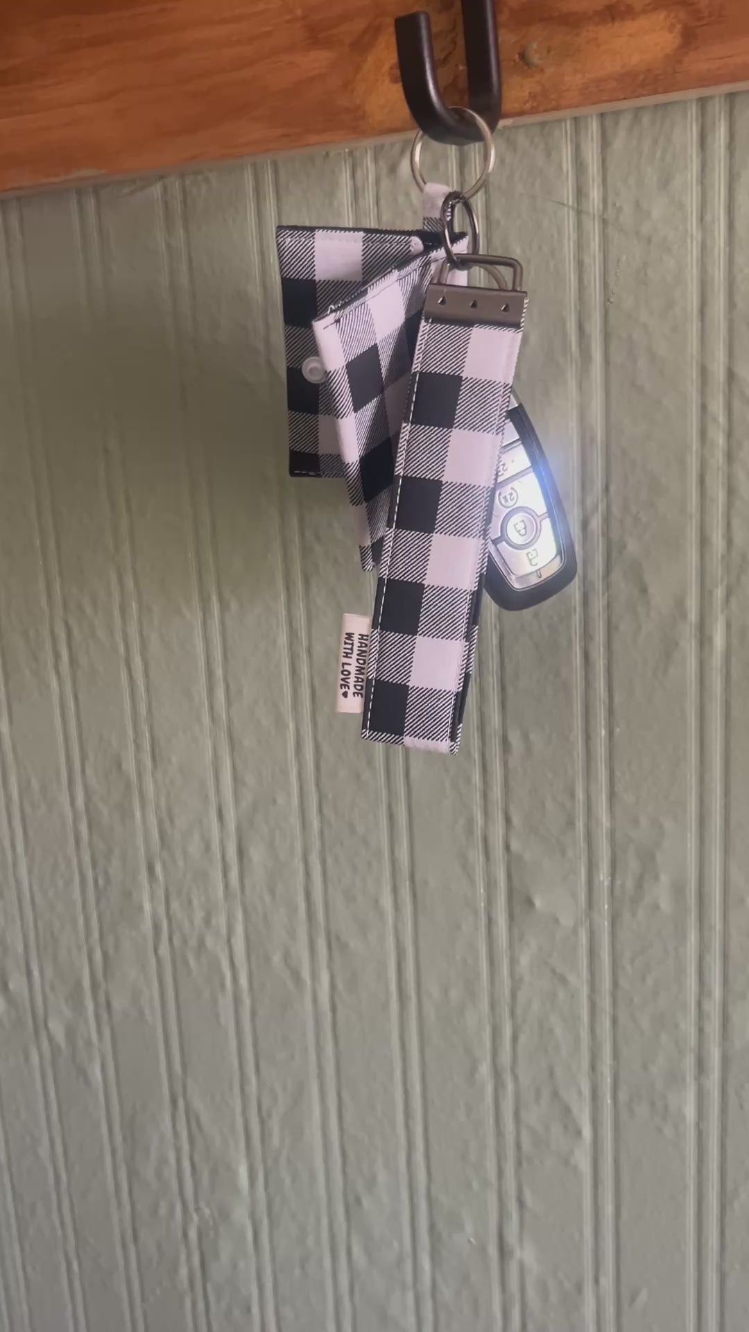 Black and White Fabric Keychain